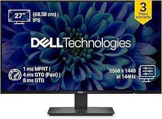 Dell SE2726D 27 inch (68.58 cm) QHD IPS Display, 144Hz Refresh, AMD FreeSync, Eye Comfort Technology, Flicker-Free, HDMI/DP Connectivity, Elegant Design for Work & Play