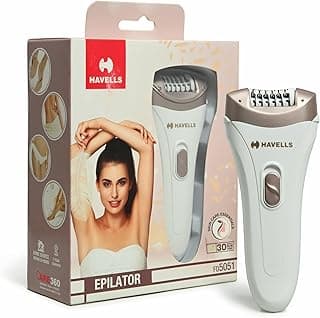 Havells FD5051 Epilator, Hair Removal for Women, Wet & Dry, Cordless, Rechargeable (White)