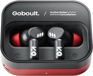 GOBOULT Newly Launched Tenet Pro with ANC TWS Earbuds, 75H Playtime, Amp App Support, 32dB ANC, Quad Mic ENC, Dual Device Pairing, 13mm Driver Ear Buds, Bluetooth 6.0 Wireless Earbuds (Crimson Red)