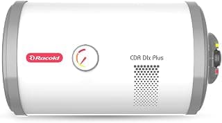 Racold CDR DLX Plus 25L Horizontal Energy Efficient Storage Water Heater(Geyser) with Free Standard Installation & Pipes|Temperature Display & Knob|Fits Under False Ceilings|Titanium Enameled Coating