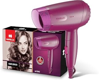Havells 1000W Foldable Hair Dryer|Blow Dry for Men & Women|2 Temperature Settings|Travel Friendly|360° Radial Inlet| ThermoProtect Feature| HD1845